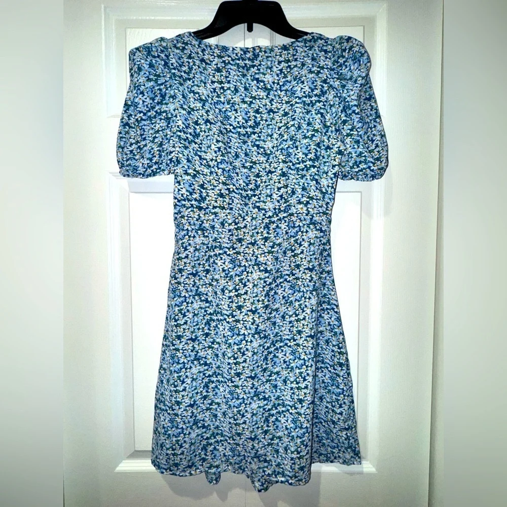 Brave Soul Blue/White ditsy Ginny Floral Button Dress Size XS EUC